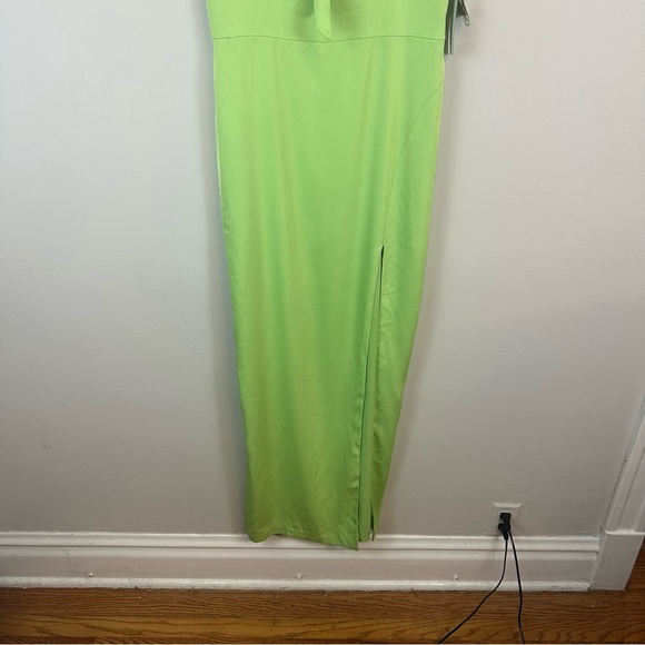 Aidan Mattox | Lime Green The Front Bodice Gown Tie Bust Size 12 NWT - Picture 4 of 10